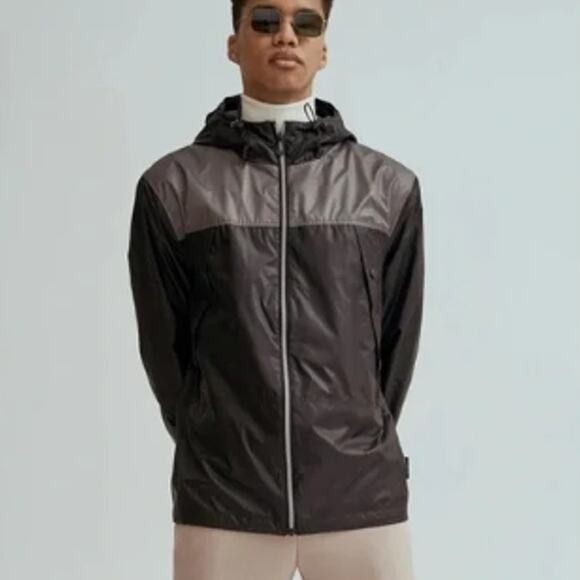 Noize Oden Windbreaker Raincoat Jacket Hooded Men's Medium Black Gray - Picture 1 of 7